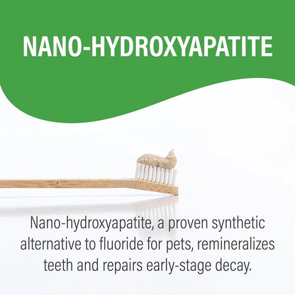 Remineralizing Dog Toothpaste with Nano-Hydroxyapatite – Bacon Flavor, Fluoride-Free & Safe to Swallow, Veterinarian Reviewed, Made in USA, Fights Plaque & Freshens Breath (4 oz)