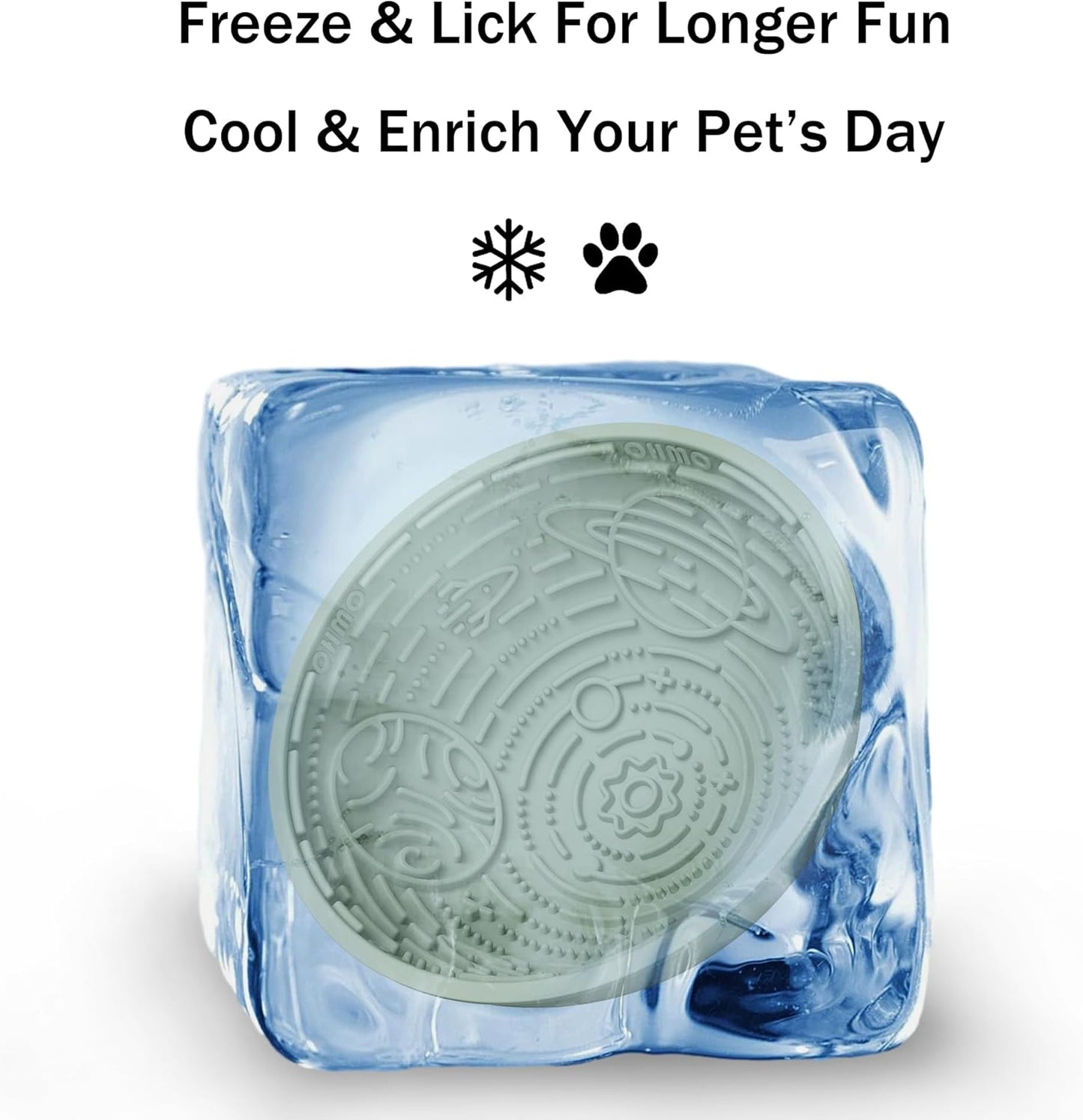 OHMO Slow Feeder Bowl Lick Mat for Dogs(Sage Green, 6.3") Interactive Soft Silicone w/Wobbly & Stable Galaxy Design, Reduces Pet Boredom Anxiety, Easy Clean