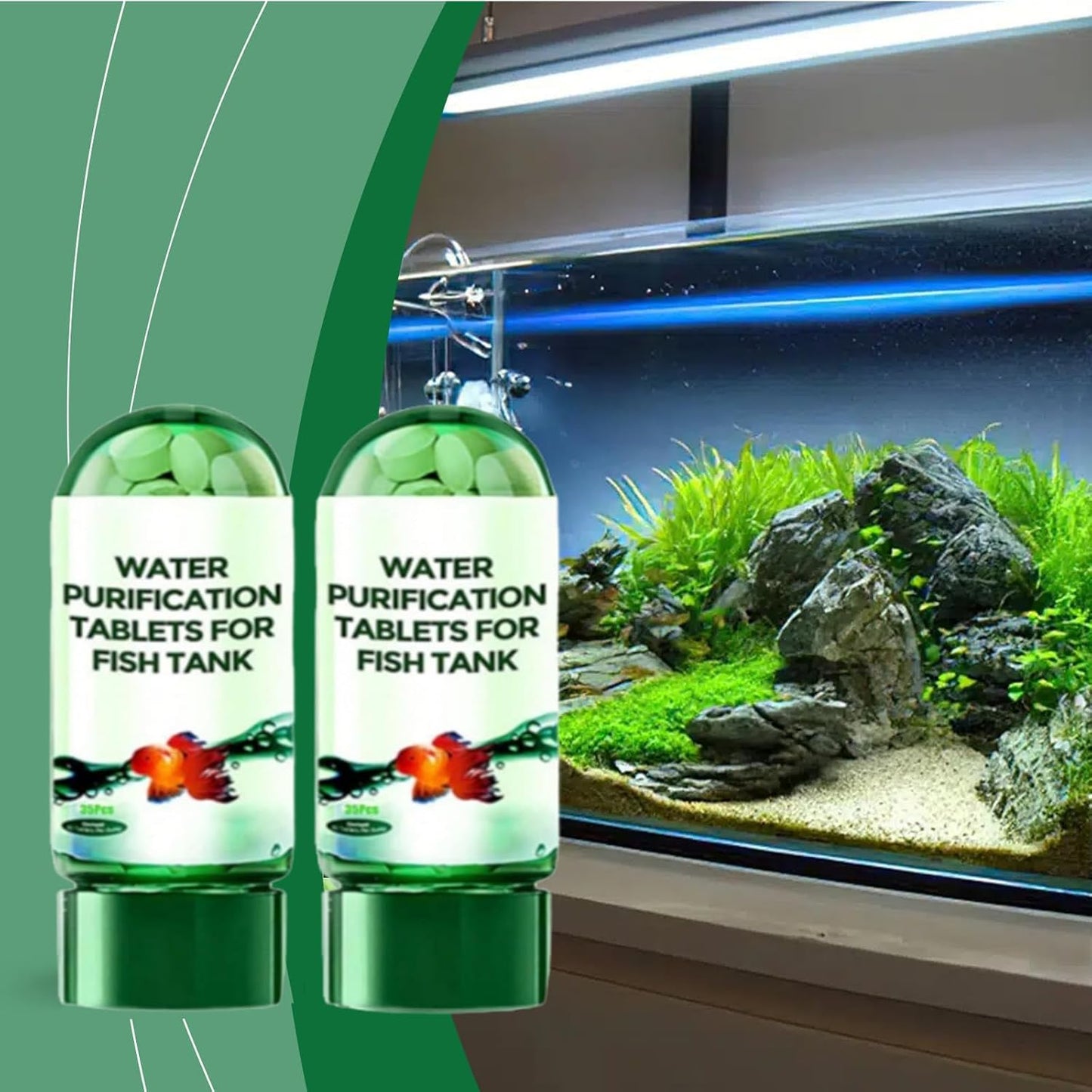 Powerful Aquarium Water Purification Tablet,Water Purification Tablets for Fish Tank,Remover for Fish Tank, Aquarium Remover (3pcs)