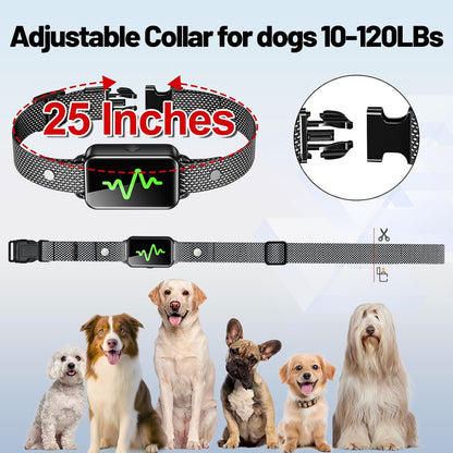 Dog Training Collar, Dog Shock Collar with Remote Control, 4 Training Modes Vibration, Beep, Shock, IP67 Waterproof Keypad Lock Rechargeable E-Collar for All Breed