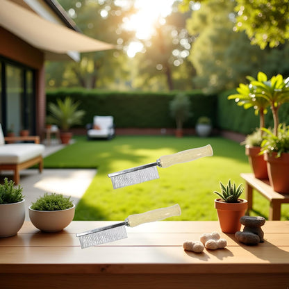 2Pcs Pet Grooming Comb for Long Haired Cats and Dogs - Stainless Steel Pin Teeth Wooden Handle Fur Hair Brush - Removes & Prevents Matted Fur