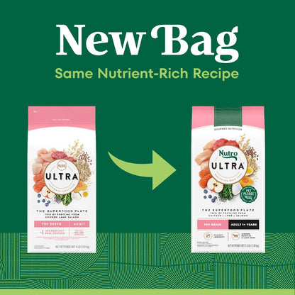 Nutro Ultra Adult Toy Breed Dry Dog Food, Chicken, Lamb and Salmon Protein Trio, 3.5 lb Bag