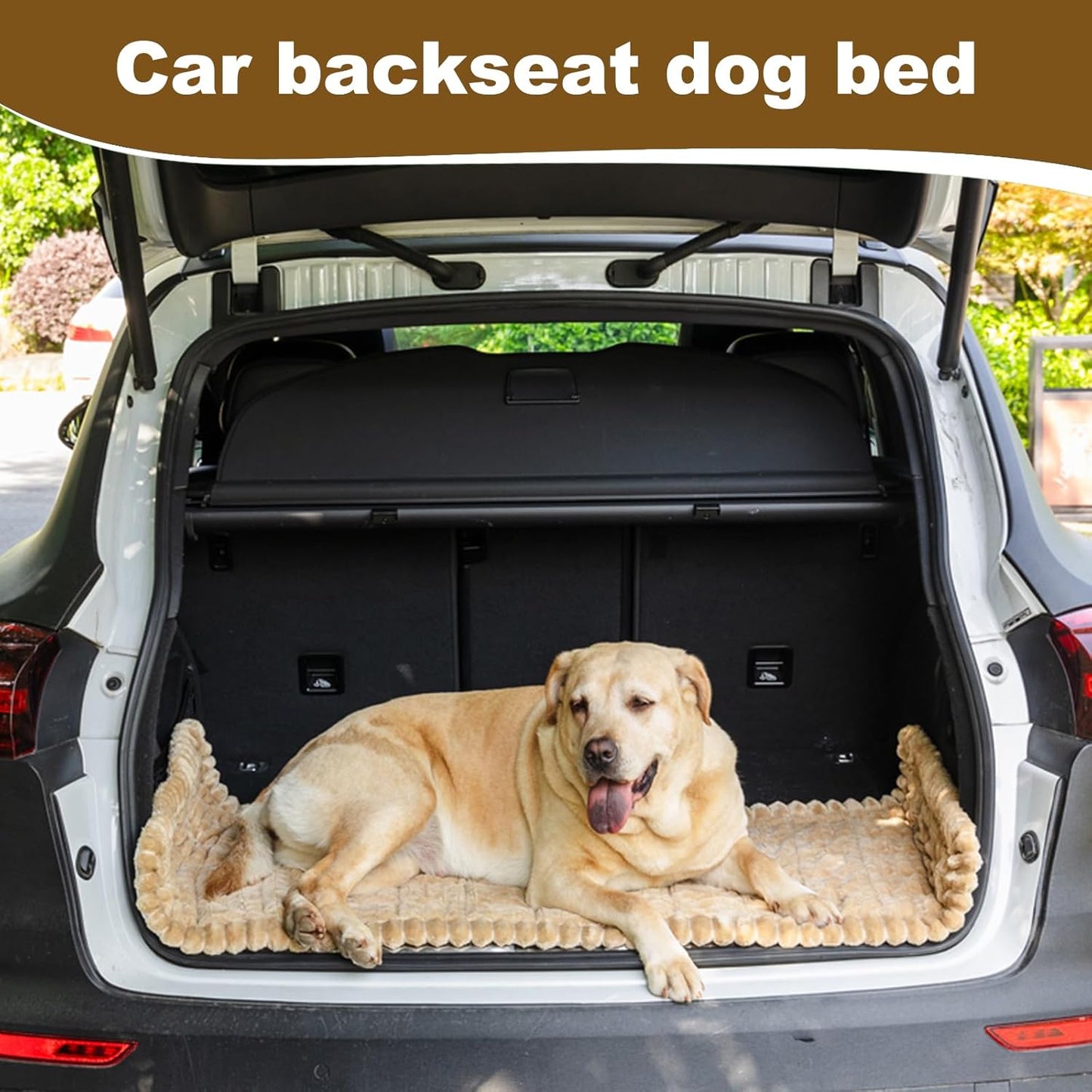 Backseat Pet Bed Mat for Car, Non-Slip Dog Car Seat Cover with Scratch-Proof Protection, Back Seat Extender for Dogs Compatible, Universal Fit for Cars SUVs Trucks (24.8x54 inch)