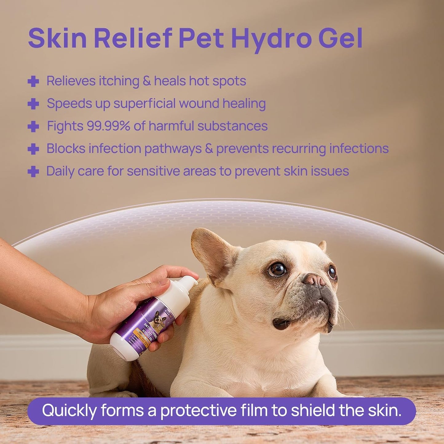 HICC PET Dog Wound Care Hydro Gel, Heals Wounds, Hot Spot Treatment for Dogs, Soothes Inflammation, Prevents Infection, Treats Bites, Scratches & Skin Ulcers, Cat Wound Care Solution, 3.4 Ounces
