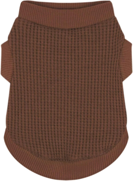 Cozy and Functional Dog Shirts for Small Puppies: Stretchable Brown Attire with Easy-On Design, Ideal for Chihuahuas and Yorkies - Enhance Comfort and Playfulness on Chill Days Medium