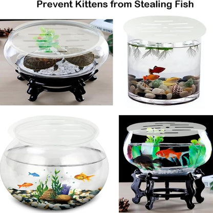 Acrylic Aquarium Anti Jumping Lid | Cuttable Round Protective Tank Canopy with Hole | Fish Turtles Anti Jumping Lid,for Turtles Reptiles Amphibians Terrarium Habitat