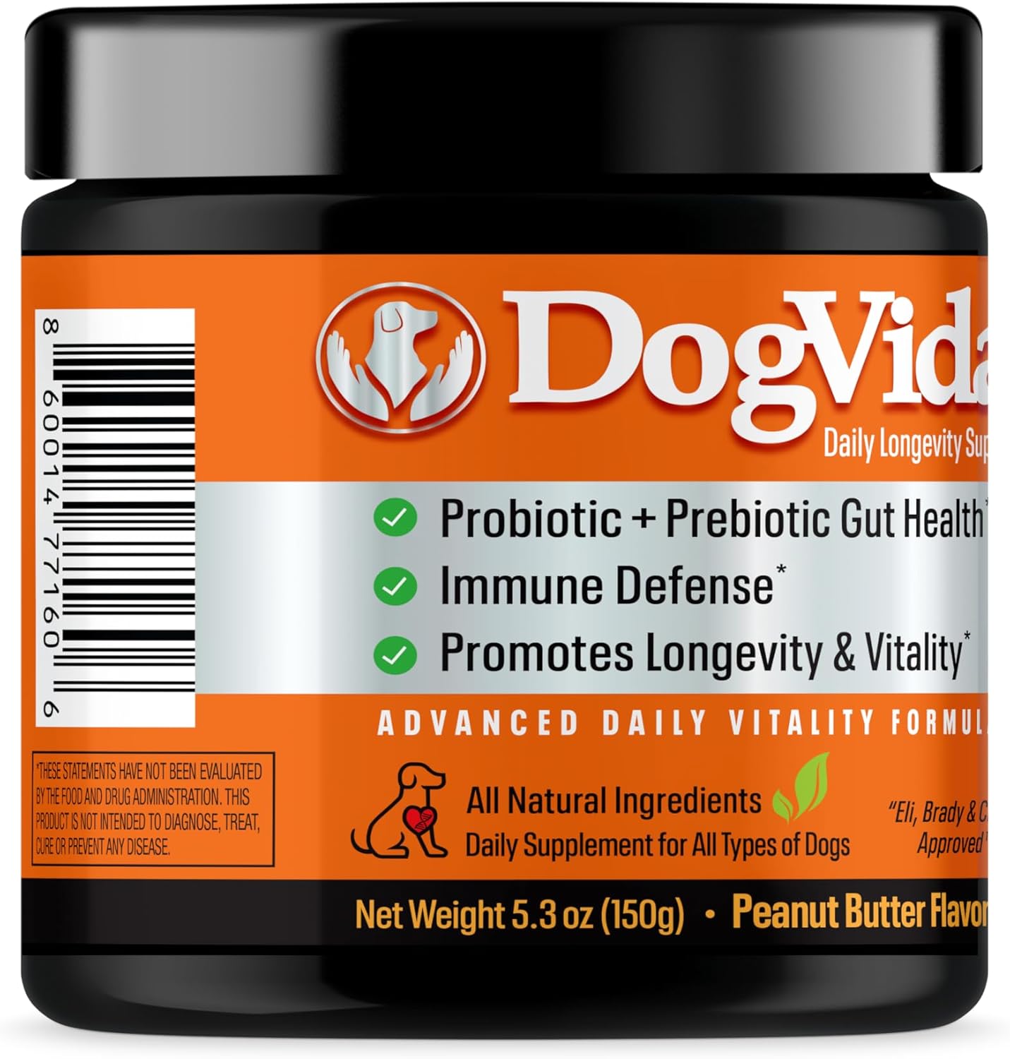 Daily Vitality Chews for Dogs, Omega-3 and Healthy Probiotics for Joint & Coat Support and Gut Health, Soft Chews Vitamins for Small, Medium, Large Breed Dogs