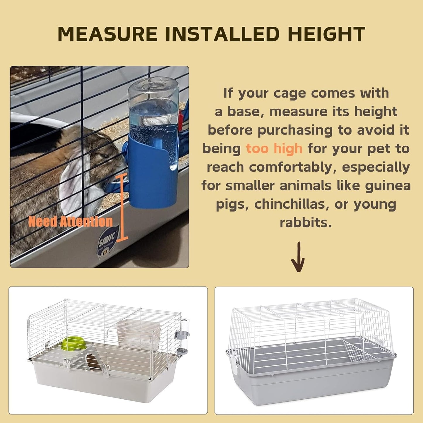 Rabbit Water Bottle, 600ml/21oz Hanging Water Dispenser Feeder Cage Crate Hutch Bunny Puppy Cat Chinchilla Ferret Guinea Pigs Squirrel Hedgehog (Green)