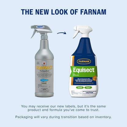 Farnam Equisect Water-Based Botanical Fly Repellent with Herbal Scent for Horses, Dogs and Cats, 32 Ounces