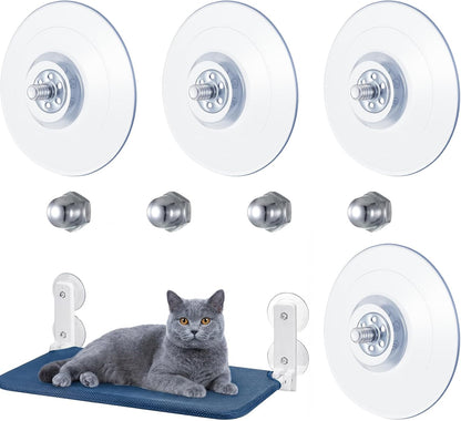 Cat Window Perch Suction Cups, 4 Pcs Clear Strong Cat Window Hammock Suction Cup Replacement for Cats Windows Seat