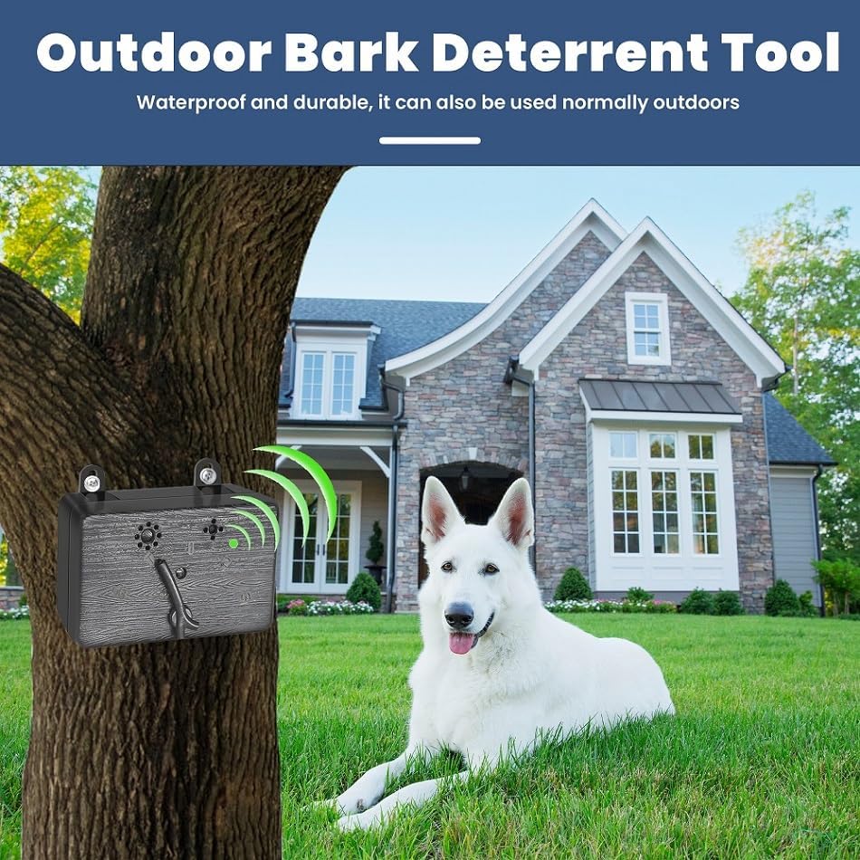 Dog Barking Control Devices,Anti Barking Device，50FT Dog Barking Control Devices，Auto Dog Barking Control Devices with 3 Modes, Bark Deterrent Neighbors Dog Silencer Outdoor and Indoor-Black
