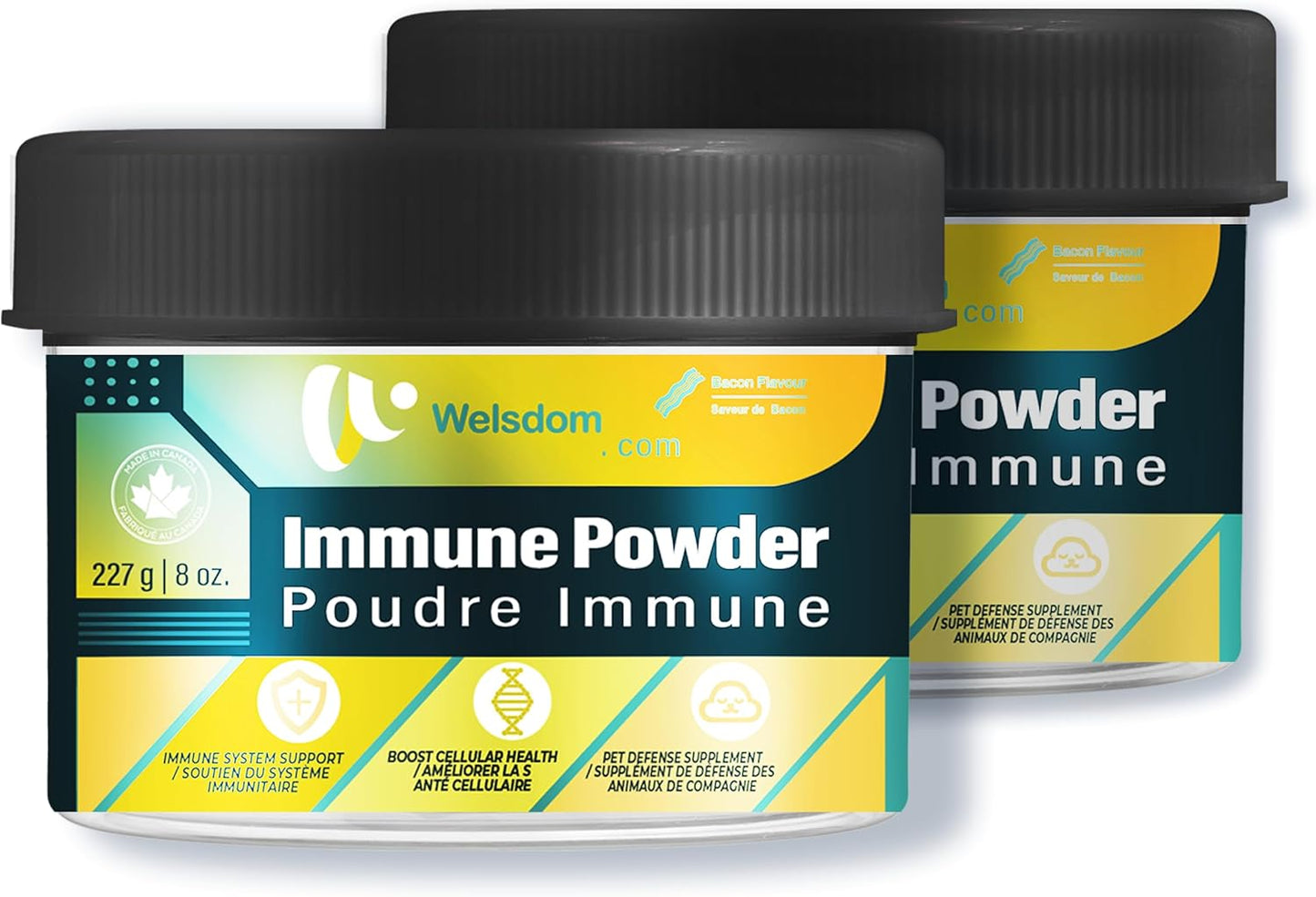 Pets Body Defense Immune Support Powder for Cats & Dogs - 120g | Boosts Immunity, Cellular Health & Vitality | Rich in Antioxidants with Adaptogenic Benefits | Bacon-Flavored