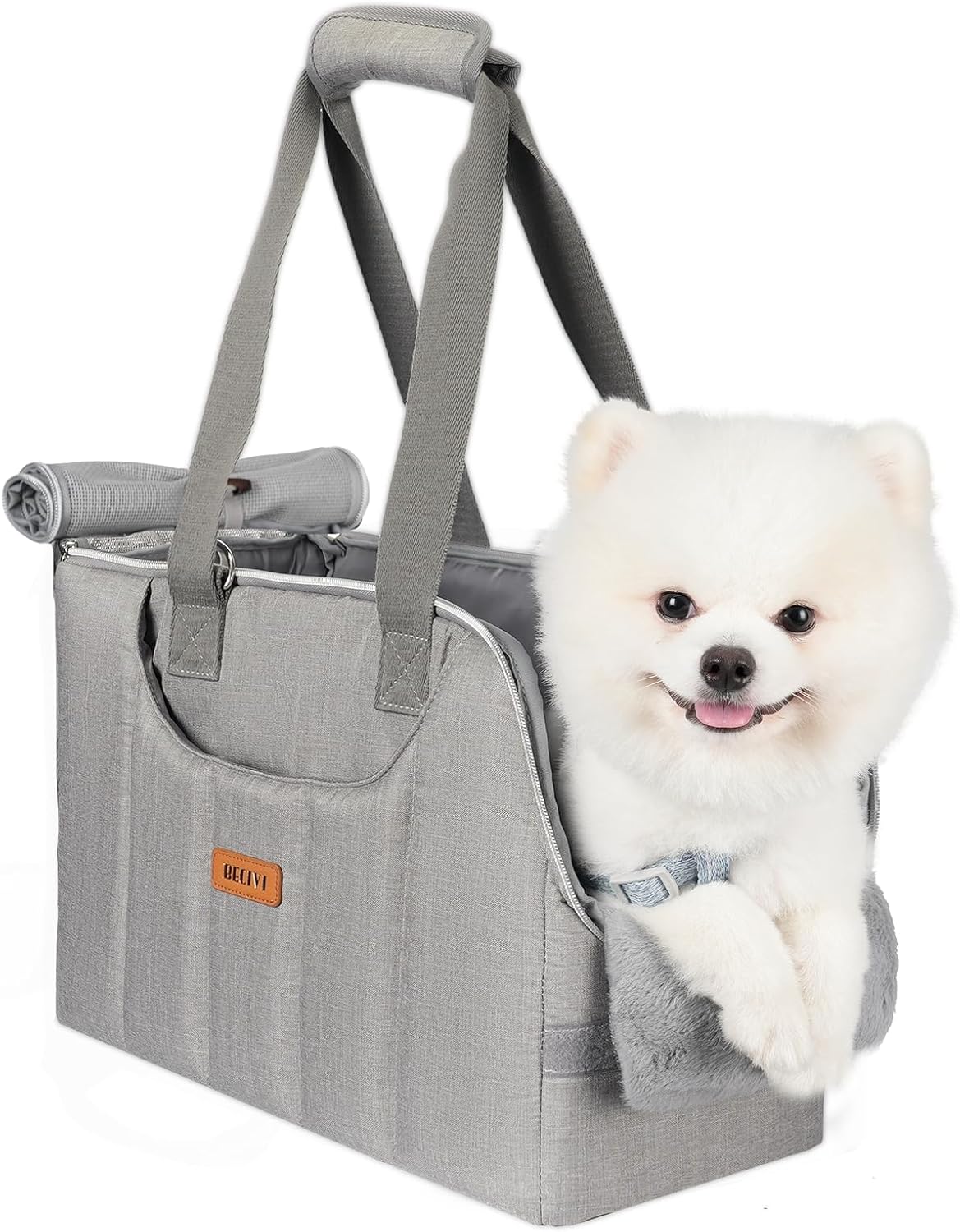Dog Purse Carrier for Small Dogs Cats Rabbits Up to 13lbs, Lightweight Pet Sling Carriers with Crossbody Strap, Portable Puppy Soft Sided Tote Bag Carrier for Vet,Hiking,Travel Gray