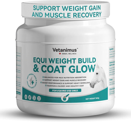 Horse Weight Gain Supplement Weight Build & Coat Glow Supplement for Horses Grounded Flaxseed with Omega-3 840g