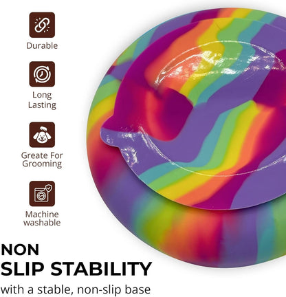 Slow Feeder Dog Bowls, Dishwasher Safe, Non-Slip Base, BPA-Free Slow Eating Dog Bowl (Rainbow, 1-Pack)