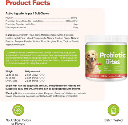 Probiotics for Dogs - Dog Probiotic Chews for Digestive Health, Gut Support, & Immune Boost - Dog Probiotics with Digestive Enzymes & Prebiotics - 120 Probiotic Chews for Dogs