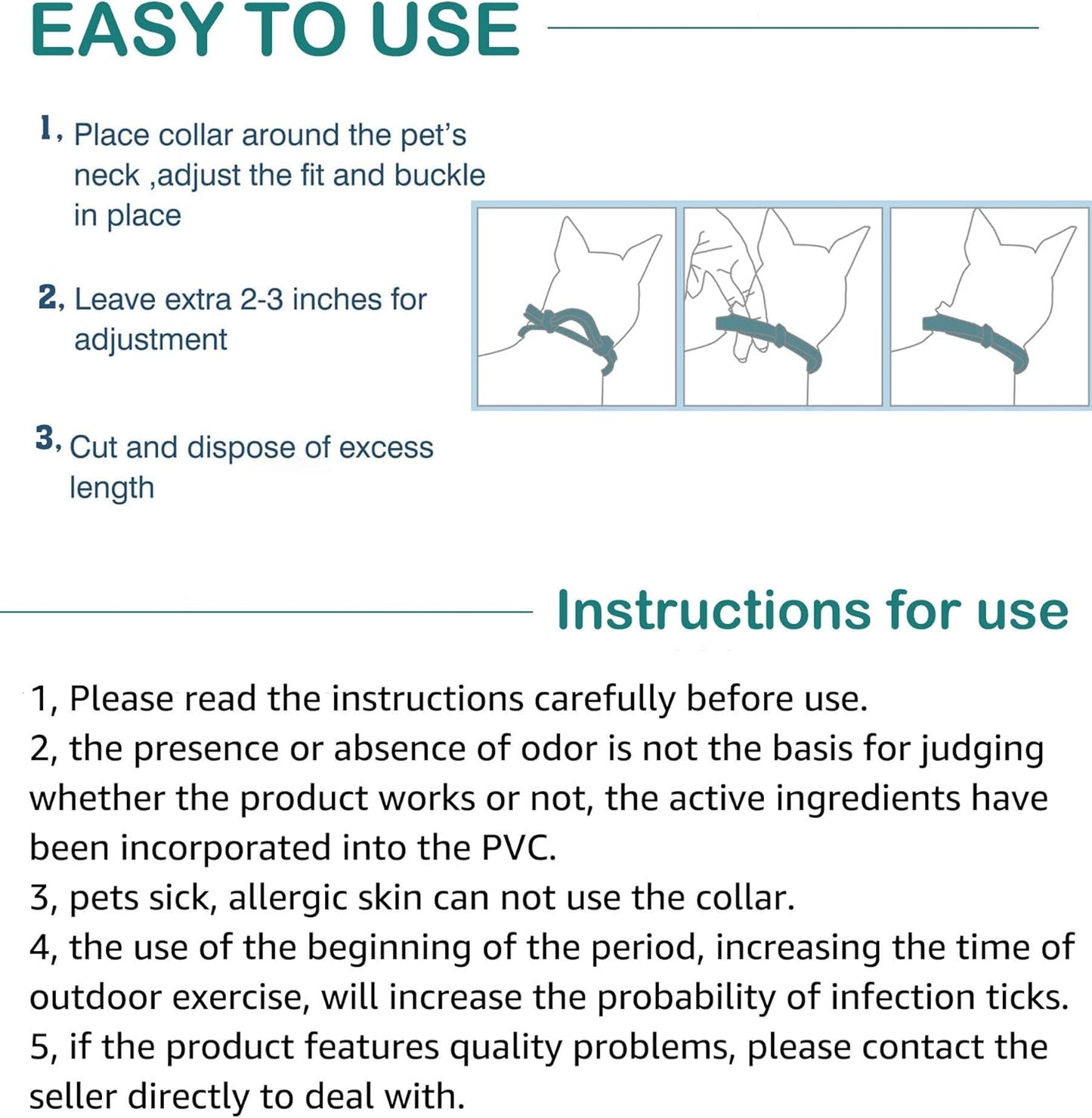 Flea and Tick Collar for Cats - Offers 12-Month Protection, Crafted with Premium Plant Oils, Waterproof, Natural, Safe for Kittens, Includes Free Comb and Tweezers, 13.8 in (2 Packs)