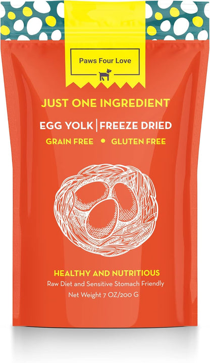 Organic Freeze-Dried Egg Treats for Dogs & Cats — 100% Single-Ingredient Egg — Grain-Free, Gluten-Free, High Protein Nutrition, Food Topper & Training Reward — Made in USA (Pack of 3)