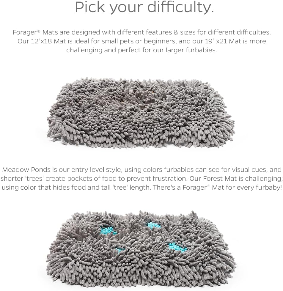 Pet Parents Forager Slow Feeder Dog Bowl & Snuffle Mat - SoftSnout, Non-Slip Backing (Forest 12")