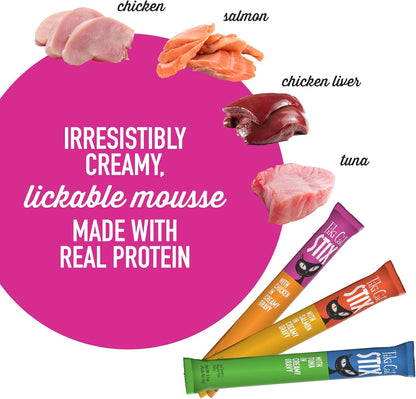 Tiki Cat Stix Mousse Treats, Variety Mega Jar, Single Serve Indulgent Lickable Treat or Dry Food Topper, 50 Count, 25 oz. (0.5 oz./Stick)