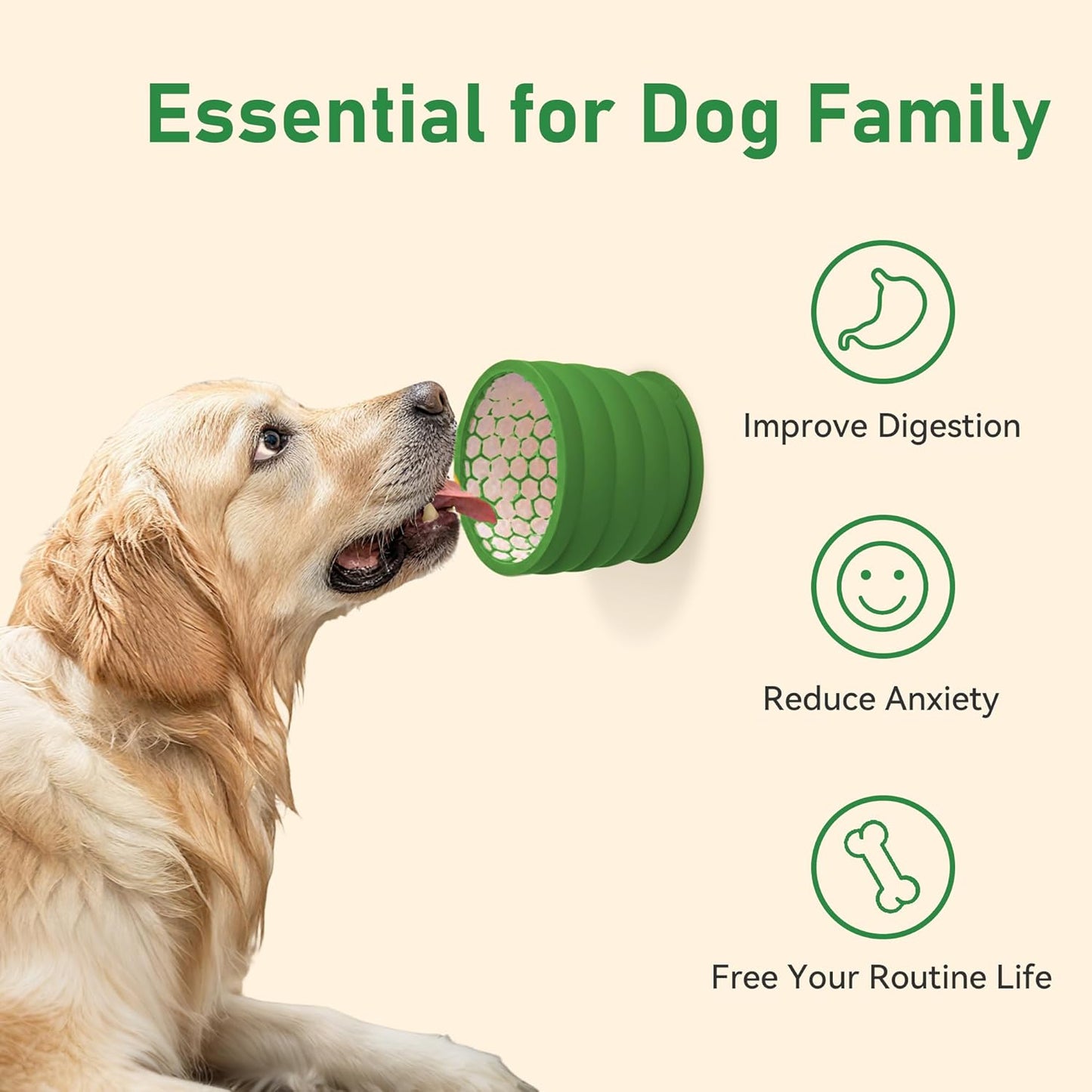 Silicone Slow Feeder Dog Bowl Frozen Dog Treat Holder for Puppy Small & Medium Dogs 20oz Capacity