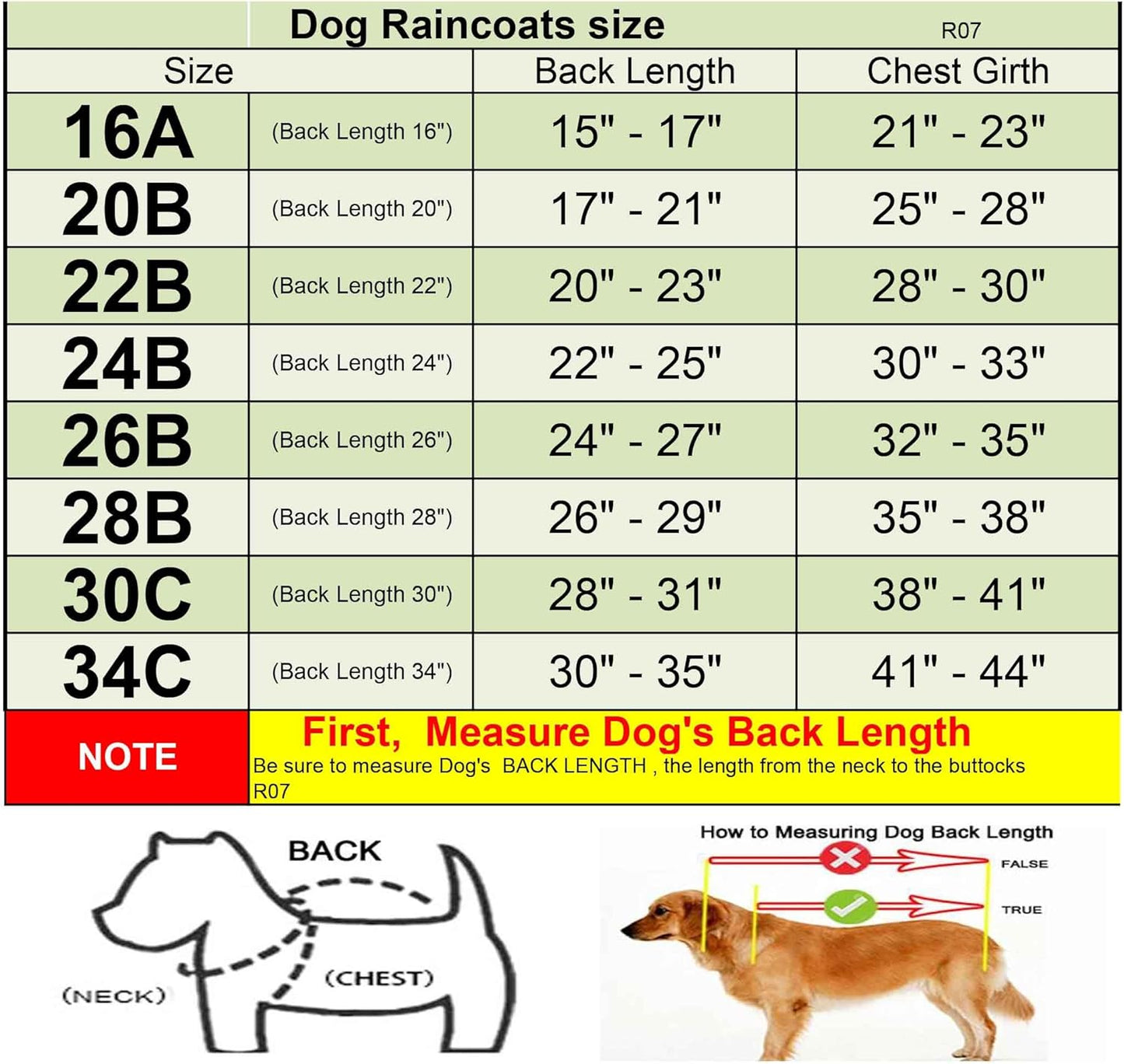 HAPEE Dog Raincoats with Reflective Strip Hoodie,Poncho Jacket for Large Dogs (E5-Yellow River, 16A (Back Length 16"))