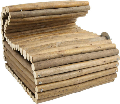 Wooden Rabbit House Hanging Hideout, Natural Wood Small Animal Hut, Well Ventilated Wooden Nest for Rabbit Chinchilla Guinea Pig, Safe Non Pet Habitat with Easy Install