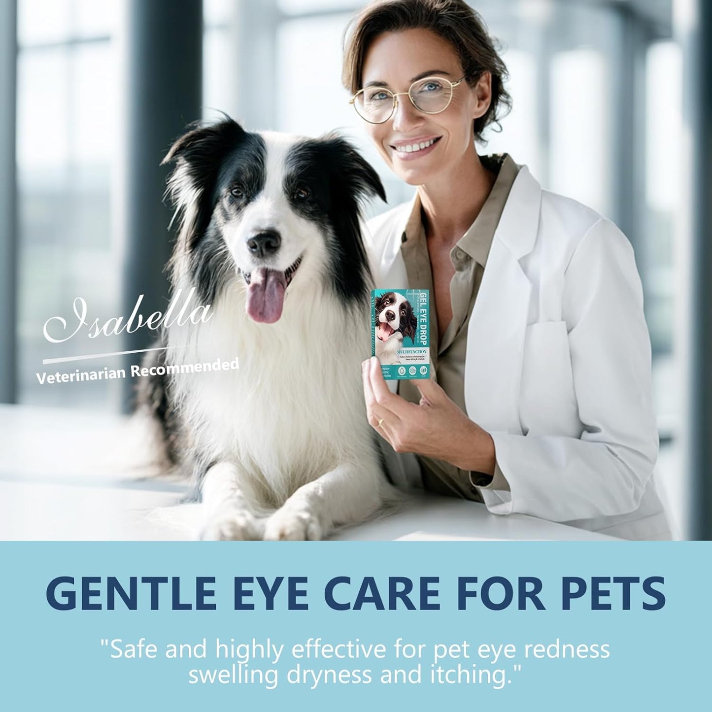 Cataract Drops for Dogs,Pet Gel Eye Drops for Dogs,Long Lasting Hydration, for Dry Eyes, Allergy Symptoms (2x10mL)