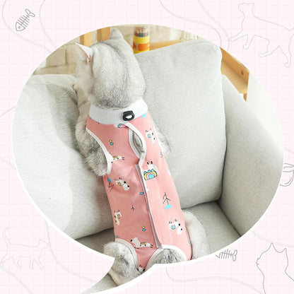 2 PCS Cat Recovery Suit Female Cat Onesie for Cats After Surgery Spay Abdominal Wounds, Kitten Surgery Recovery Suit Female Breathable E-Collar Alternative Kitten Onesie Anti Licking Medium