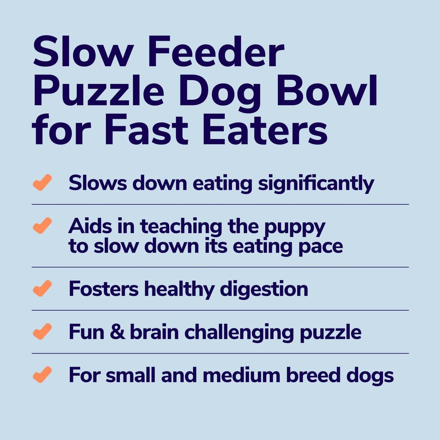 Miracle Vet Slow Feeder Dog Bowls for Fast Eaters - for Small, Medium Sized Dogs - Dog Puzzle Maze Helps Slow Down Eating - Adult, Puppy Food Bowl for Bloat Stop - Non-Slip Feeder Bowl (Blue)