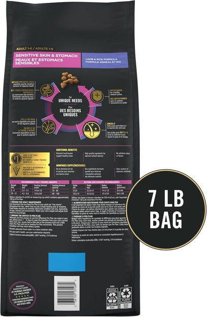 Purina Pro Plan Sensitive Skin and Stomach Cat Food, Lamb and Rice Formula - 7 lb. Bag