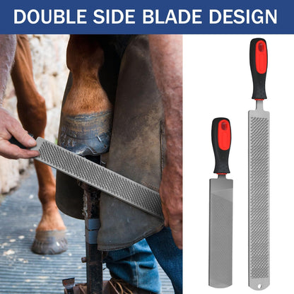 Gisafai 2 Pcs 18 and 12 Inch Rasps for Shoeing Horses with Handle Trimming File Carbon Steel Farrier Tools for Repair Horse Hooves Goat Hooves Cow Donkey Pig Animal Repairing Wood Working Supplies