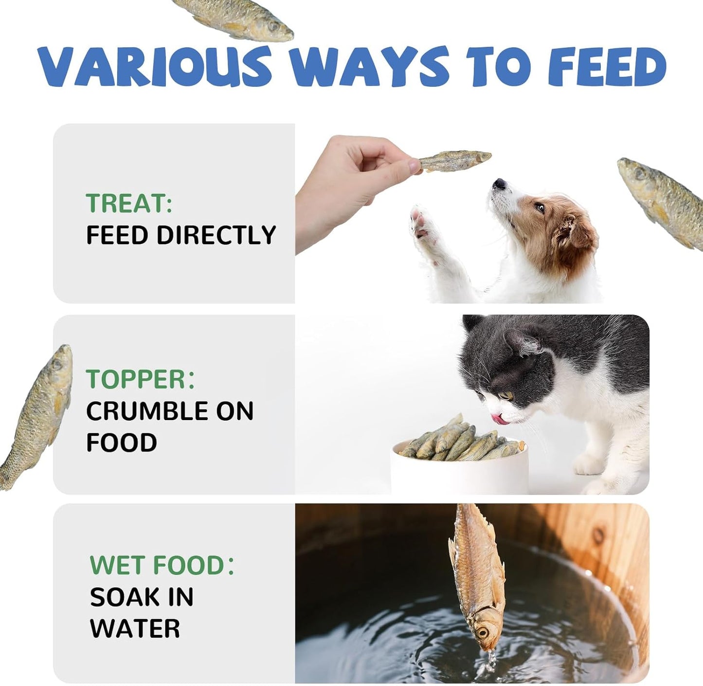 PAWUP Freeze Dried Minnows Dogs Treats – 100% Raw Single-Ingredient Pet Fish Snacks – Rich in Omega-3, Grain-Free – Healthy Training Rewards & Meal Toppers, 2.8 oz