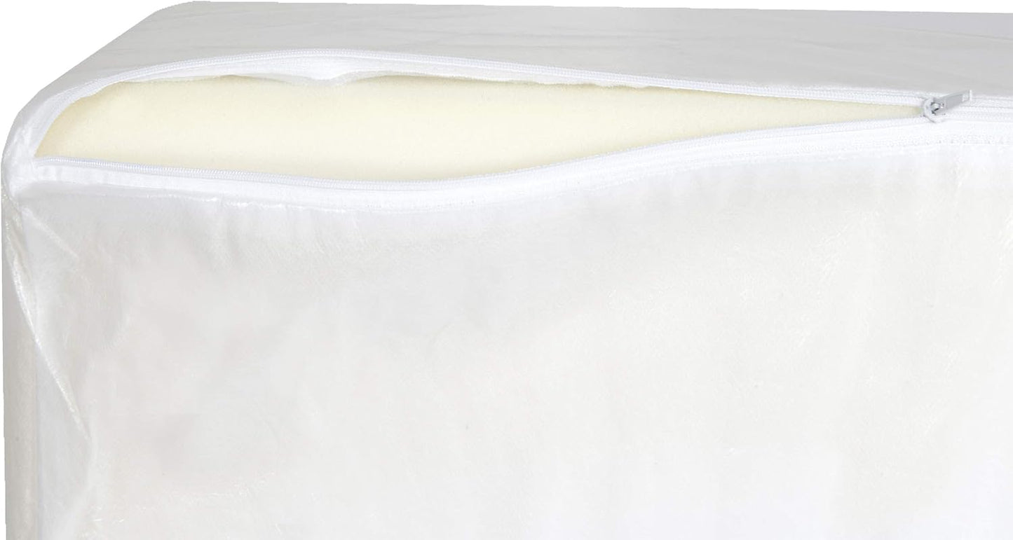 Furhaven Dog Bed Liner Water-Resistant Foam Mattress Protector Cover - White, Large