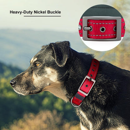 Personalized Dog Collar with Name and Phone Number | Durable Metal Buckle | Ultra Wide Soft Neoprene Padded | Adjustable Reflective Weatherproof Dog Collar for Large Medium and Small Dogs