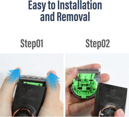 FENICE PEAK 10FC Low Noise Pet Dog Grooming Clippers Replacement Blade, 440C Stainless Steel Fixed & Plated Ceramic Moving Detachable Blade, 1.9mm 1/13'' (1 Count)