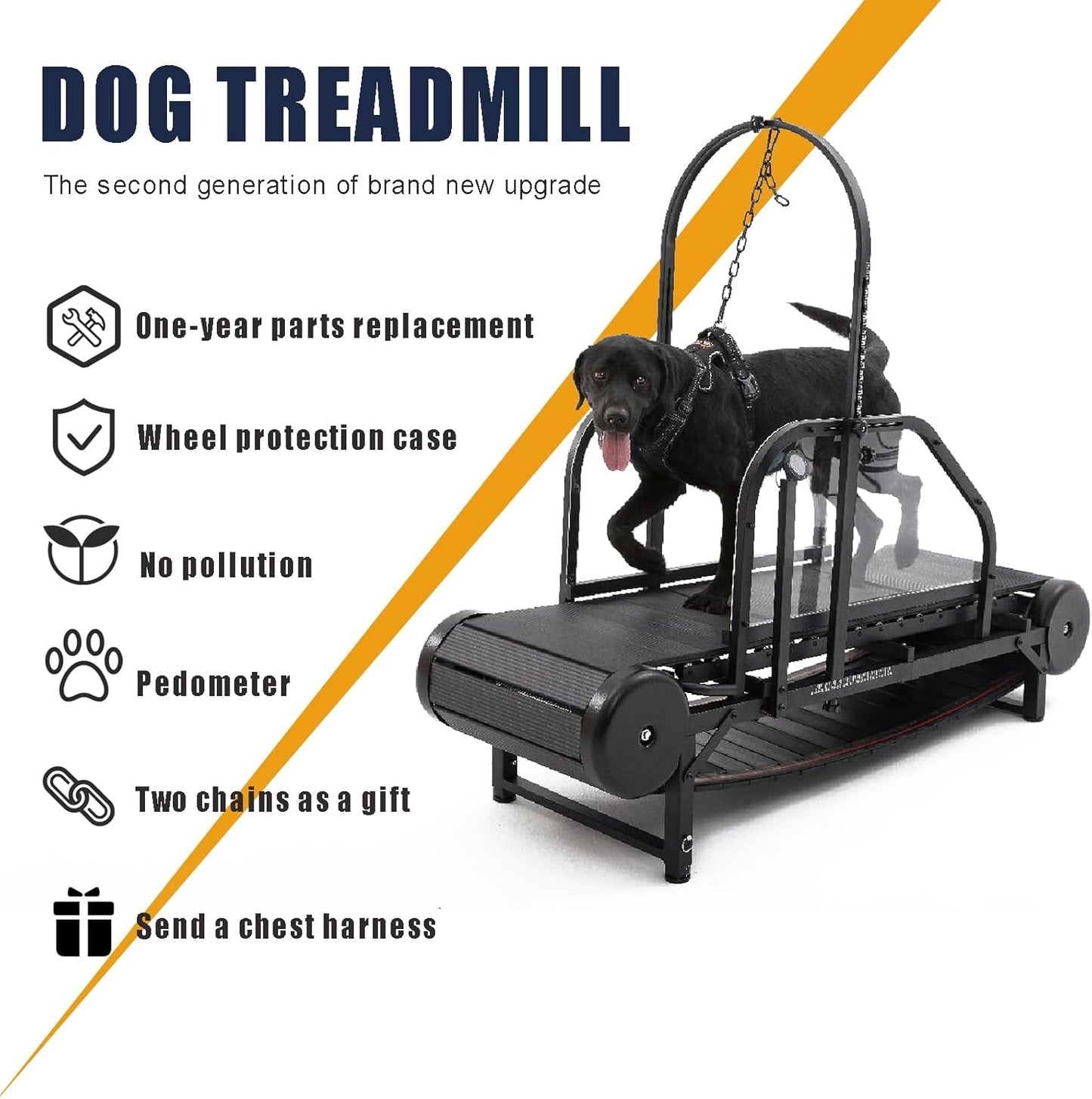 New Dog Treadmill for 2026, Non-Electric Treadmill for Dogs with Step Counter, Adjustable Incline & Brake, Dog Treadmills Suitable for Indoor and Outdoor, Supports Up to 300 lbs
