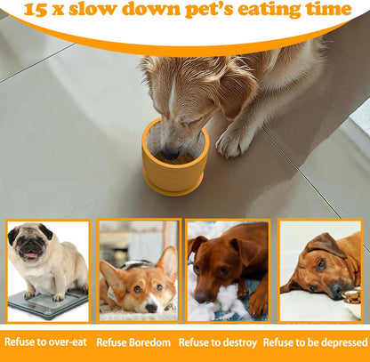 Slow Feeder Bowl for Dog, Silicone Dog Lick Bowl for Fast Eater,Anxiety Relief Dog Feeding Bowls,Non-Slip Anti-Choking Interactive Slow Eating Dog Lick Mat for Small Medium Large Breed Dog Cat