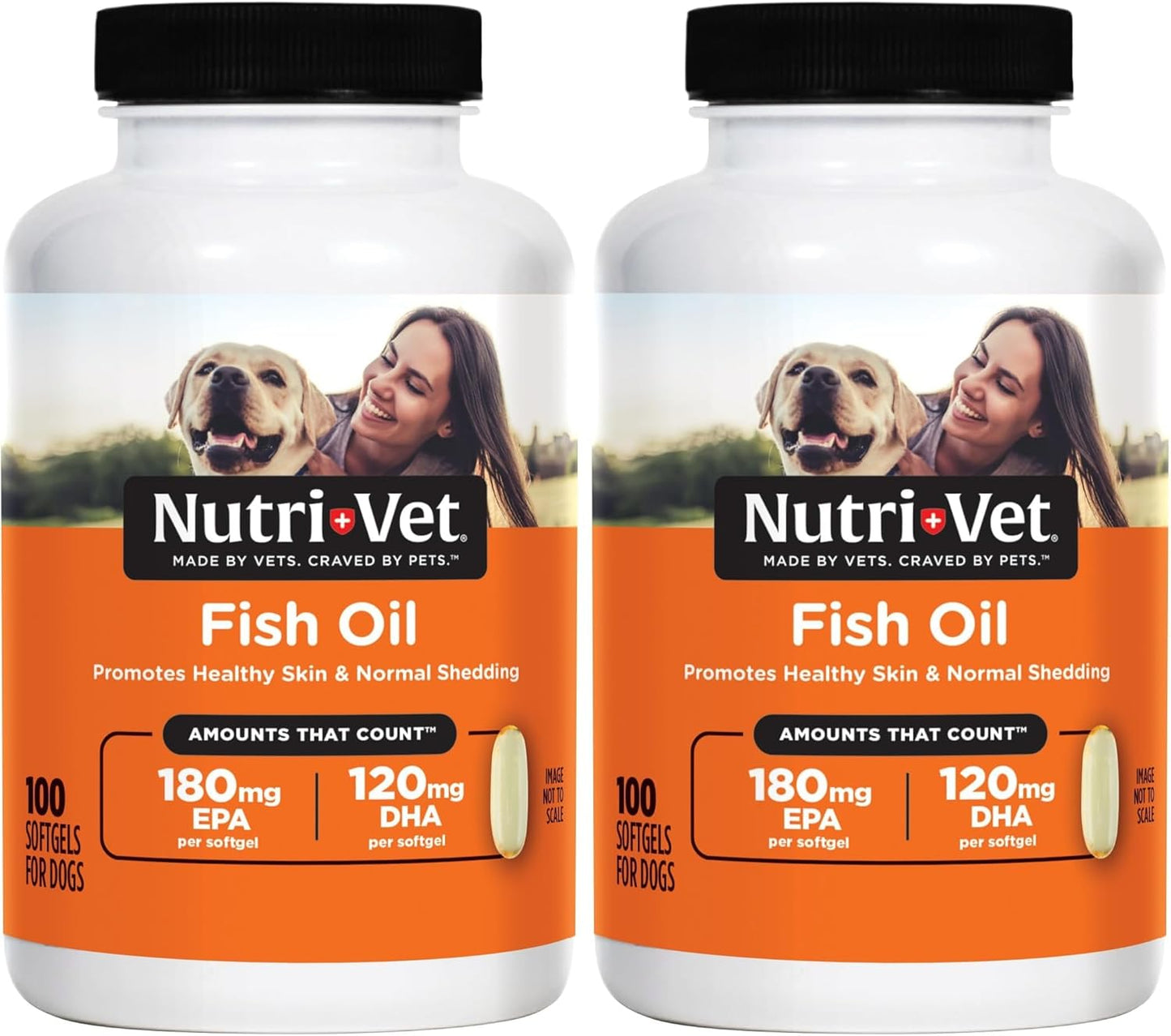 Nutri-Vet Fish Oil Supplement for Dogs,Omega 3,Fish Oil for Dogs,Pet Supplies,Pet Vitamins and Supplements,EPA DHA Formula,Puppy Vitamins,Shed Control,New Puppy Essentials,100 Count (Pack of 2)