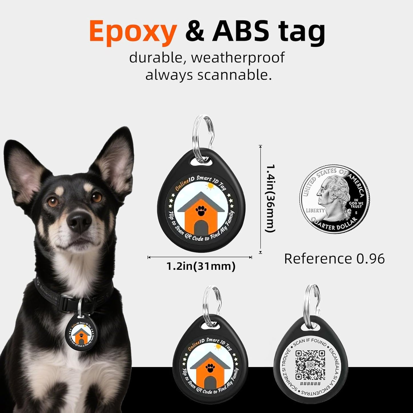 1 Pack Personalized Cat Tags,QR Code Pet ID Tags with Online Profile systerm,Editable Any Names and Phone numbles,Pink,S