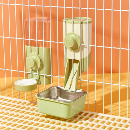 Rabbit Water Bottle, 600ml/21oz Hanging Water Dispenser Feeder Cage Crate Hutch Bunny Puppy Cat Chinchilla Ferret Guinea Pigs Squirrel Hedgehog (Green)