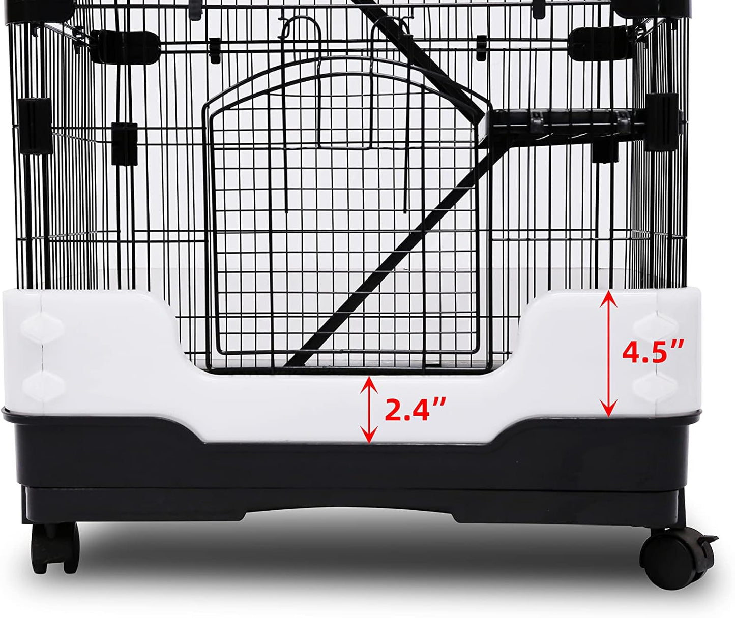 Homey Pet 3 Levels Chinchilla Ferret Pet Crate Small Animals Cages for Rat, Hamster, Guinea Pig, Squirrel, Include Caster Tray and Urine Guard (Black)