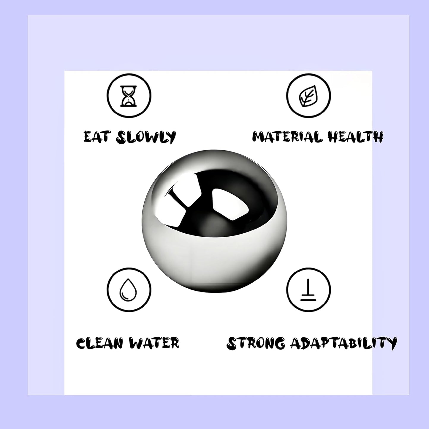 Stainless Steel Dog Slow Feeder Set – 2-in-1 Pet Bowl 64oz & Slow Feeder Ball 3.6in – Spherical Design Slows Eating & Use Separately or Together (Large)