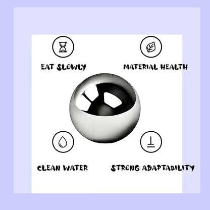 Stainless Steel Dog Slow Feeder Set – 2-in-1 Pet Bowl 64oz & Slow Feeder Ball 3.6in – Spherical Design Slows Eating & Use Separately or Together (Large)