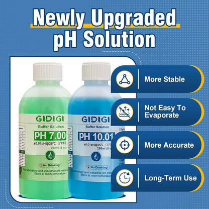 Aquarium Salinity pH Meter,Digital Salt Tester Kit for Saltwater Fish pH Meter Calibration Solution Kit,Includes pH 7.00, 10.01 and pH Electrode Protection Solution