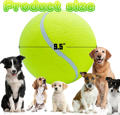 Big Tennis Ball for Dogs, Giant Dog Tennis Ball Toy Large Outdoor Sports Gift for Small Medium Large Dog (Yellow, 9.5 inch)