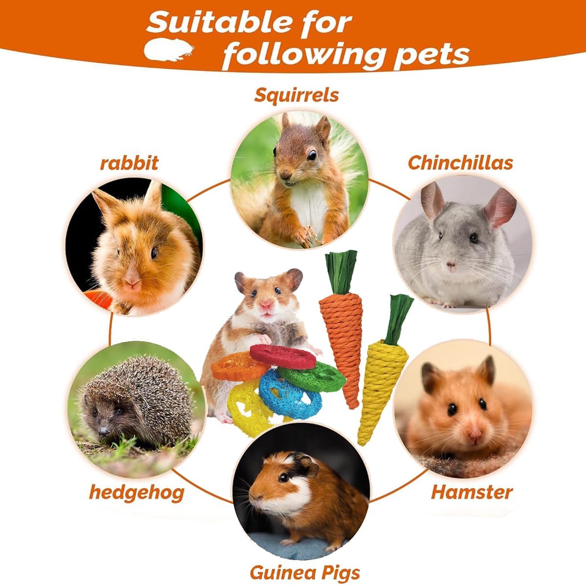 Toys for Rabbit Toys Bunny/Guinea Pig Toys,Bunny Chew Toys for Teeth, Natural Rabbit Toys Apple Wood,Handmade for Guinea Pig Hamster Rat Chinchilla Small Animals Teeth Grinding 20 Pack