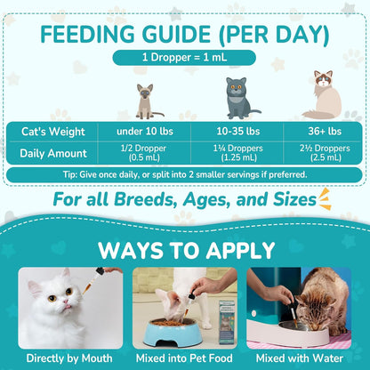 Antibiotics for Cats, Natural Antibiotic for Allergy Relief, Urinary Tract Health, Itch Relief & Digestion Care, Cat Allergy Relief for Cats, Cat Immune Support Supplement, 4 Fl Oz