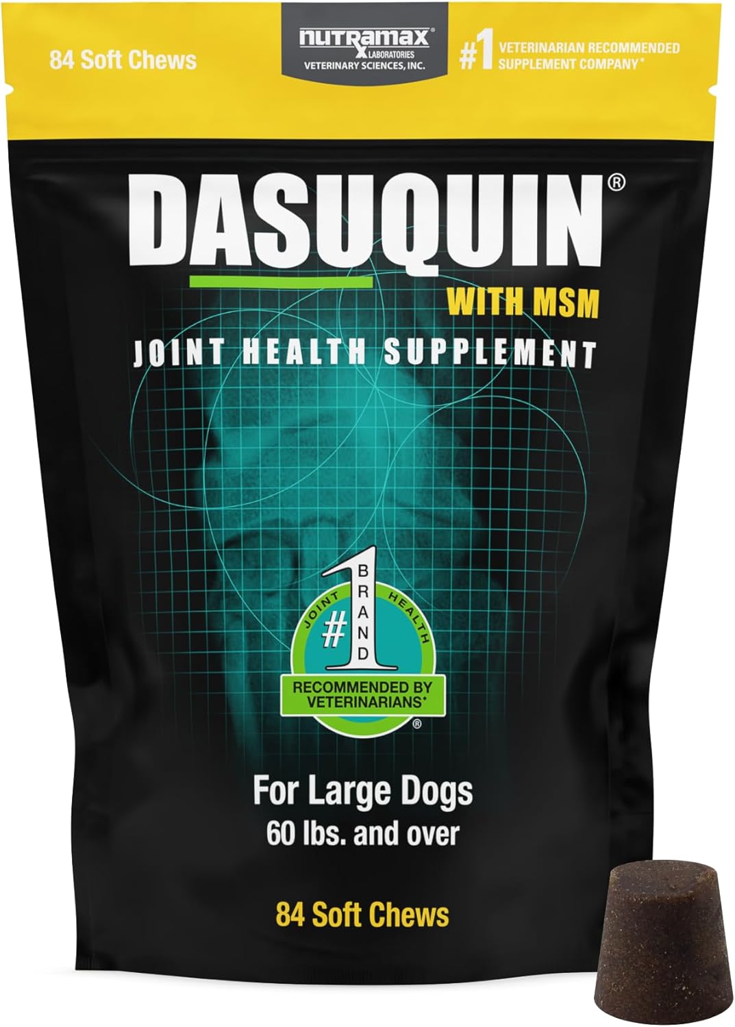 Nutramax Dasuquin for Large Dogs, Joint Health Supplement, Contains Glucosamine for Dogs, Plus Chondroitin, ASU, MSM and More, Supports Healthy Joints, Soft Chews, 84 Count