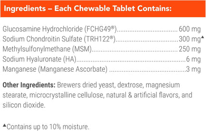 Nutramax Cosequin for Dogs Joint Health Supplement, Contains Glucosamine for Dogs, Plus Chondroitin and MSM, Supports Healthy Joints, Chewable Tablets, 60 Count